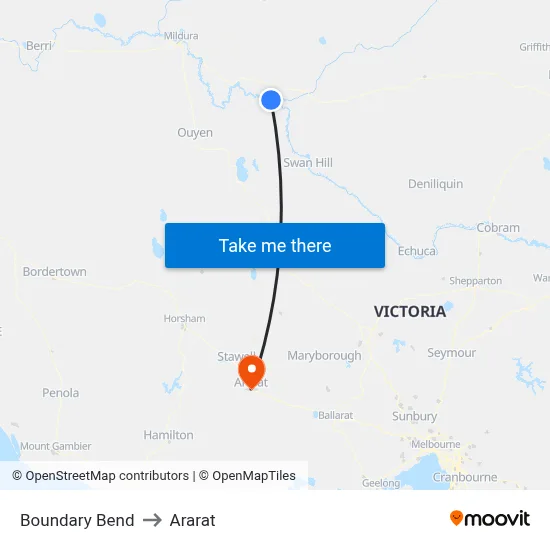 Boundary Bend to Ararat map