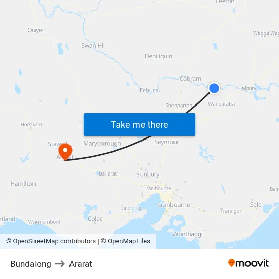 Bundalong to Ararat map