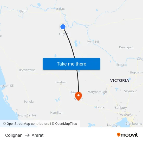 Colignan to Ararat map