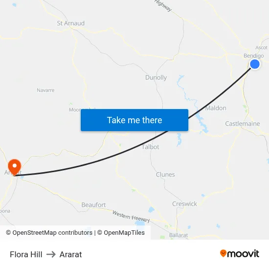 Flora Hill to Ararat map