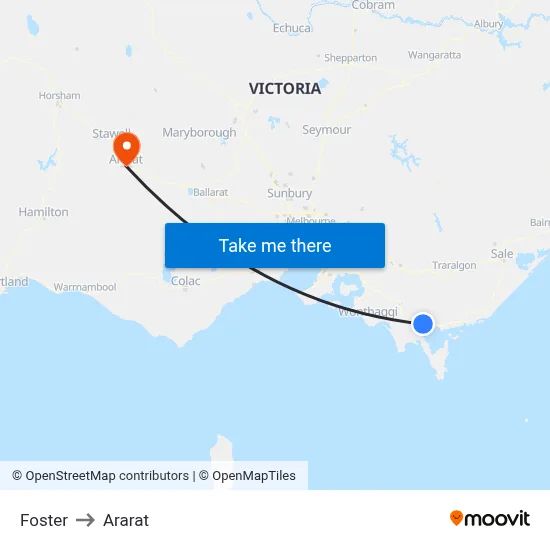 Foster to Ararat map