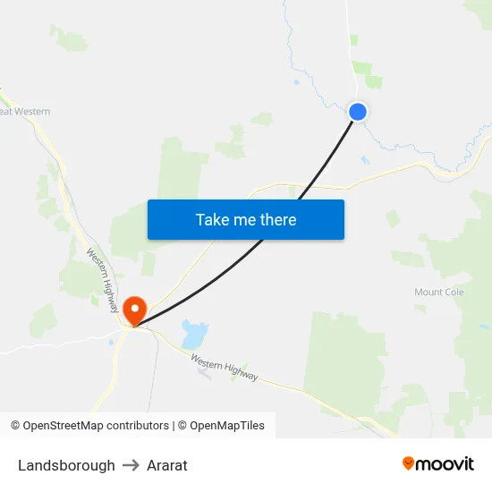 Landsborough to Ararat map