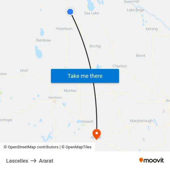 Lascelles to Ararat map
