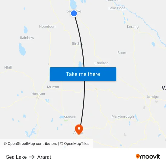 Sea Lake to Ararat map