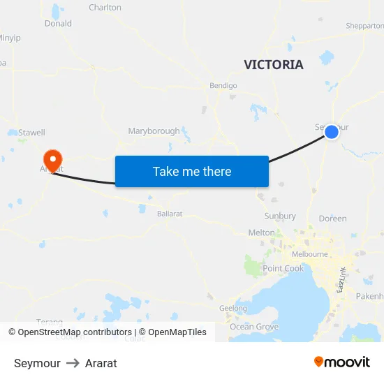 Seymour to Ararat map