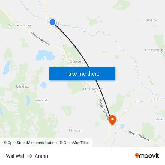 Wal Wal to Ararat map