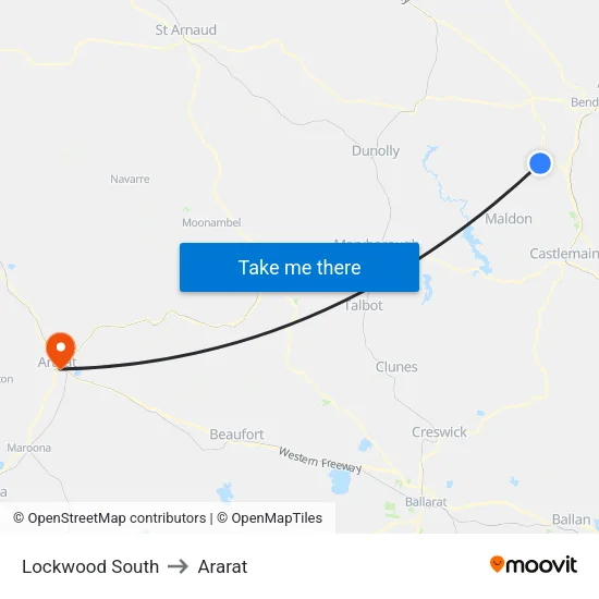 Lockwood South to Ararat map