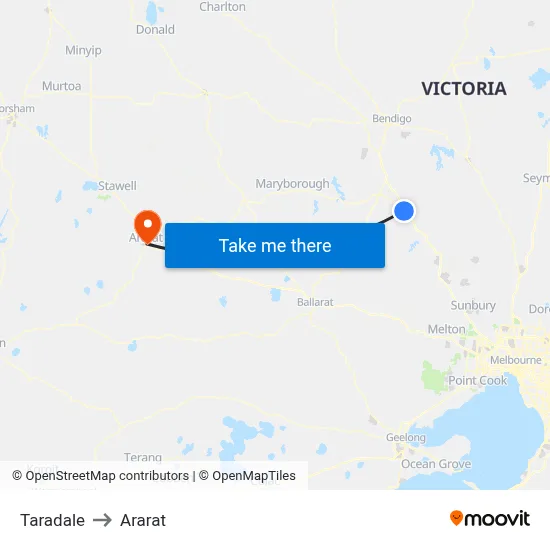 Taradale to Ararat map