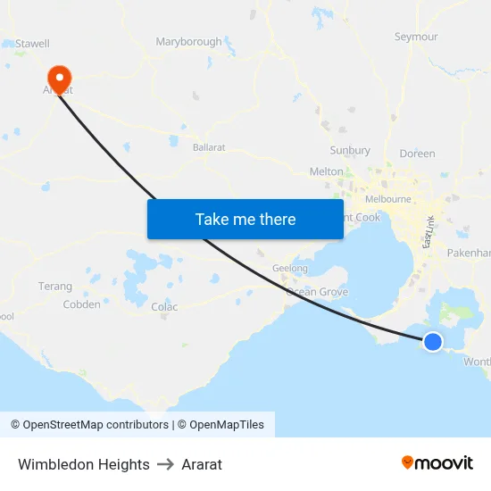 Wimbledon Heights to Ararat map