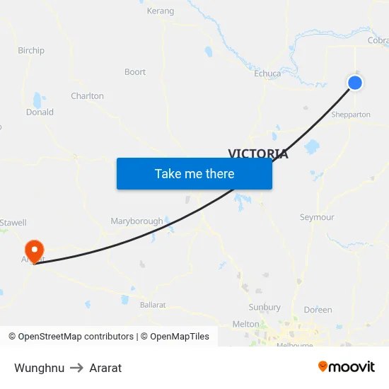 Wunghnu to Ararat map