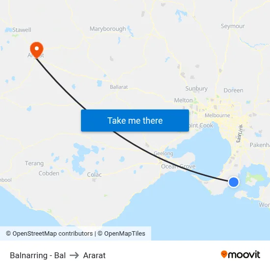 Balnarring - Bal to Ararat map