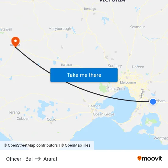 Officer - Bal to Ararat map