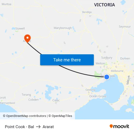 Point Cook - Bal to Ararat map