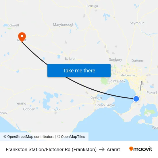 Frankston Railway Station/Fletcher Rd to Ararat map