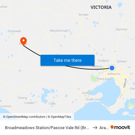 Broadmeadows Station/Pascoe Vale Rd (Broadmeadows) to Ararat map