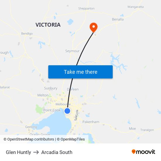 Glen Huntly to Arcadia South map