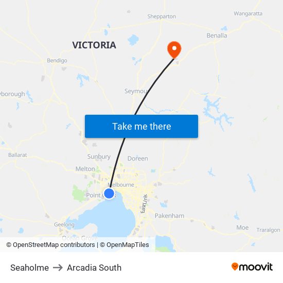 Seaholme to Arcadia South map