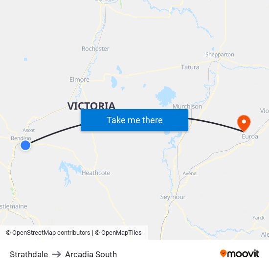 Strathdale to Arcadia South map