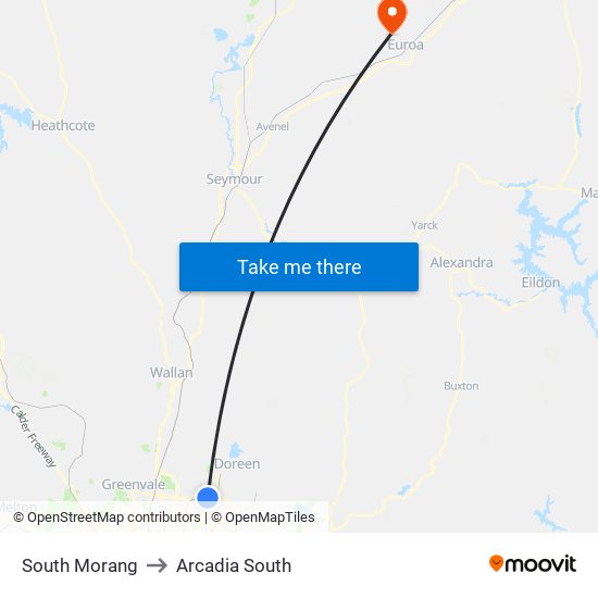 South Morang to Arcadia South map