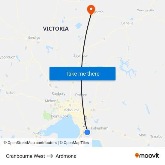 Cranbourne West to Ardmona map
