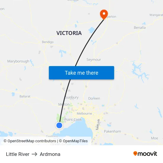 Little River to Ardmona map