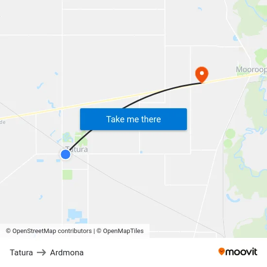 Tatura to Ardmona map