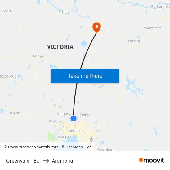 Greenvale - Bal to Ardmona map