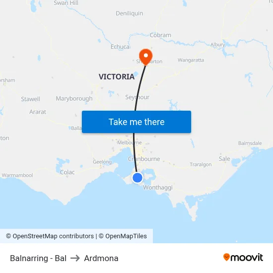 Balnarring - Bal to Ardmona map