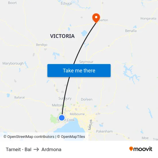 Tarneit - Bal to Ardmona map
