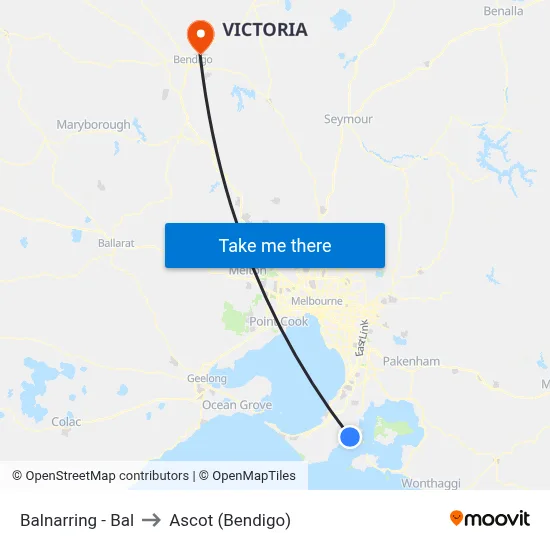 Balnarring - Bal to Ascot (Bendigo) map