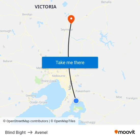 Blind Bight to Avenel map