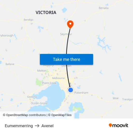 Eumemmerring to Avenel map