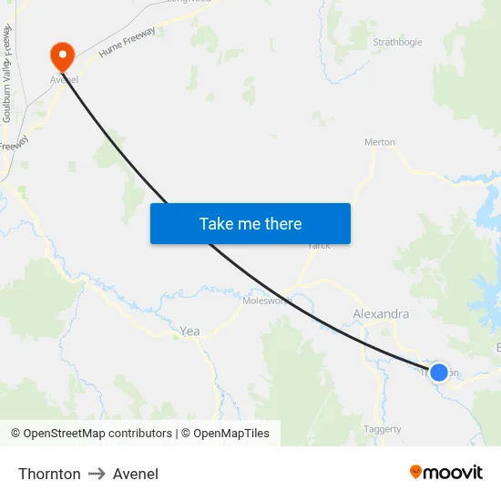 Thornton to Avenel map