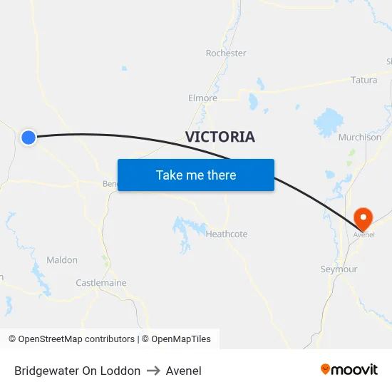 Bridgewater On Loddon to Avenel map