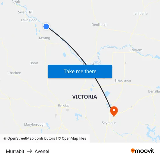 Murrabit to Avenel map