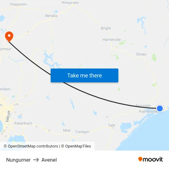 Nungurner to Avenel map