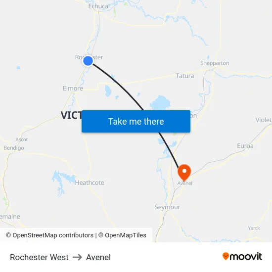 Rochester West to Avenel map
