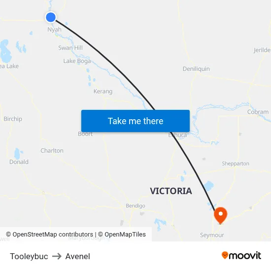 Tooleybuc to Avenel map