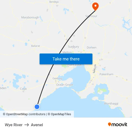 Wye River to Avenel map