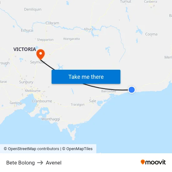 Bete Bolong to Avenel map