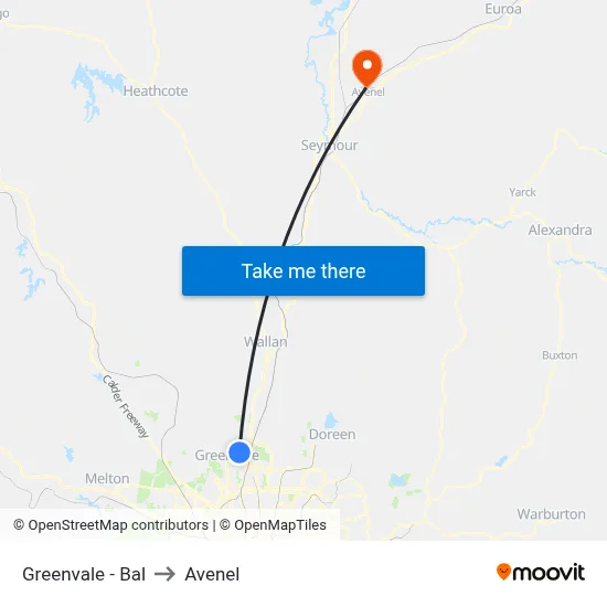 Greenvale - Bal to Avenel map
