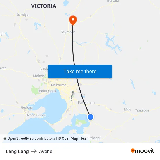 Lang Lang to Avenel map