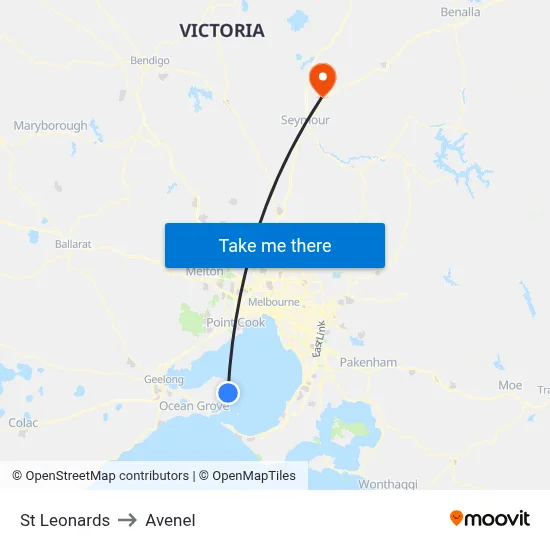 St Leonards to Avenel map