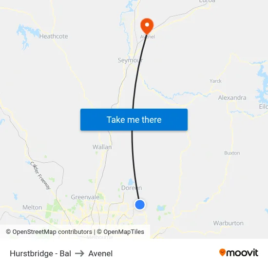 Hurstbridge - Bal to Avenel map