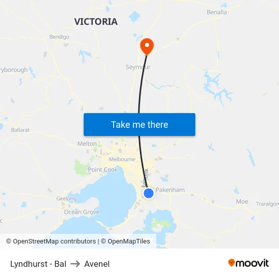 Lyndhurst - Bal to Avenel map