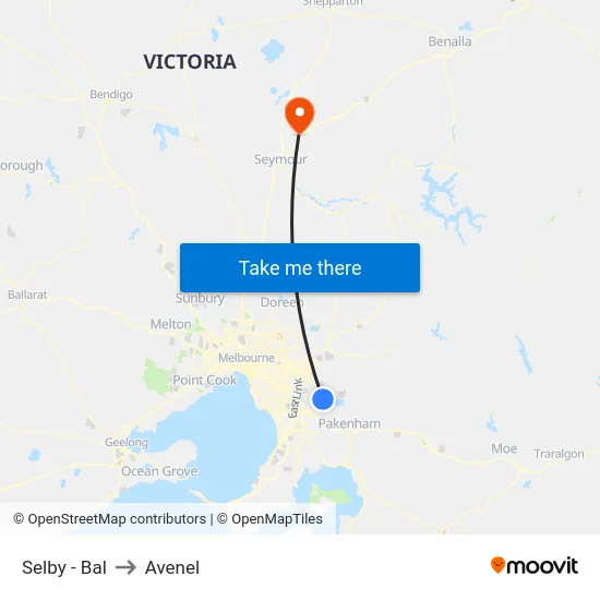 Selby - Bal to Avenel map