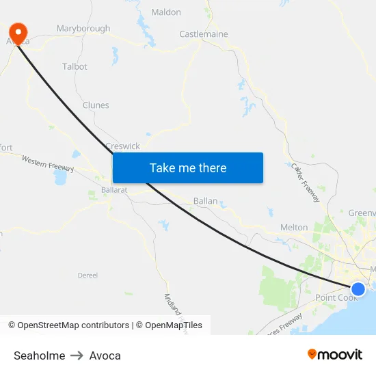 Seaholme to Avoca map