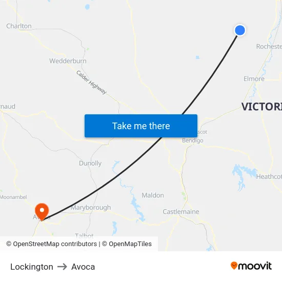 Lockington to Avoca map