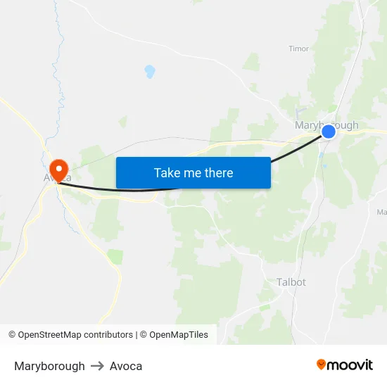 Maryborough to Avoca map