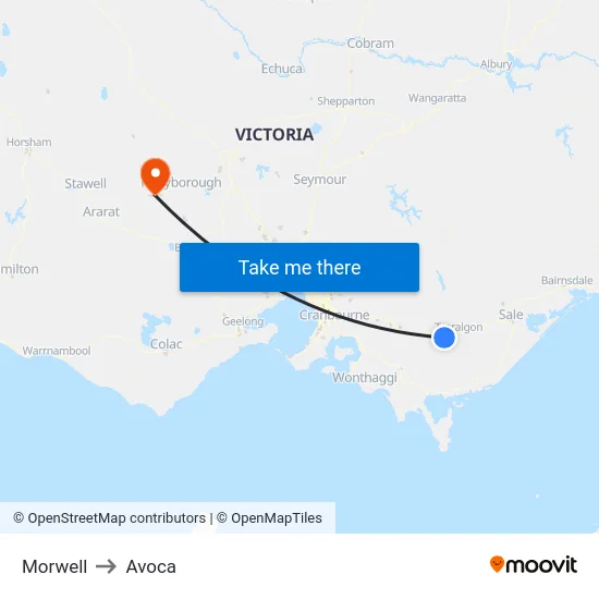Morwell to Avoca map